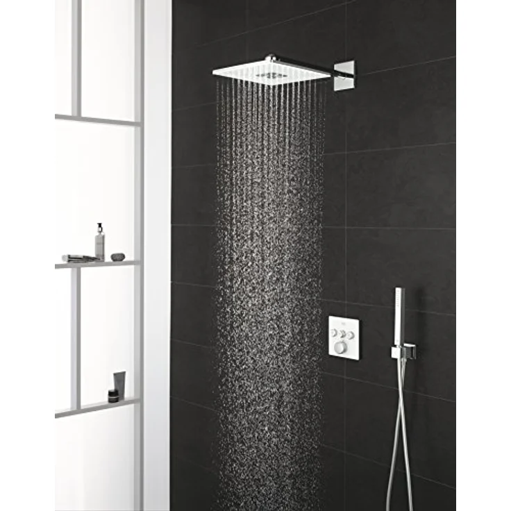 Grohe Rainshower SmartActive Kopfbrausen-Set 310 Cube, 31 x 31 cm, 25 l/min, Wandmontage, Moonwhite/Chrom – Bild 4