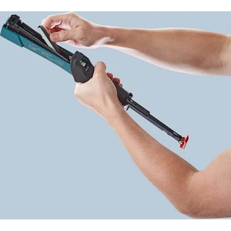 Novus Tools Hammertacker J-044, für 6-12 mm Flachdrahtklammern Typ G, robustes Vollmetallgehäuse mit ergonomischem, rutschfestem Griff, blau – Bild 3