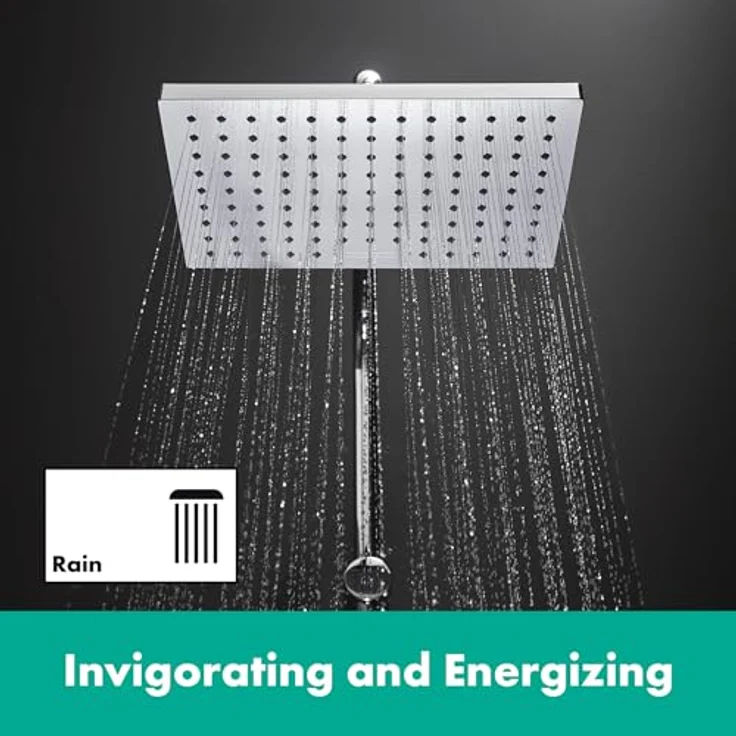 hansgrohe Regenduschkopf Vernis Shap, 23cm, 1 Strahlart, XXL Performance, eckig, Silber – Bild 3