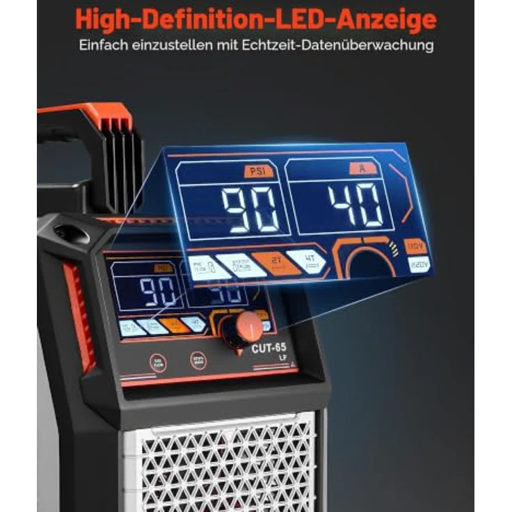 VEVOR Plasmaschneider 65A, Pilotlichtbogen-Plasmaschneidgerät mit 2T/4T-Funktion, einstellbarer PT-Zeit, Digitalanzeige und IGBT-Wechselrichter für Heimreparaturen und Werkstätten – Bild 5