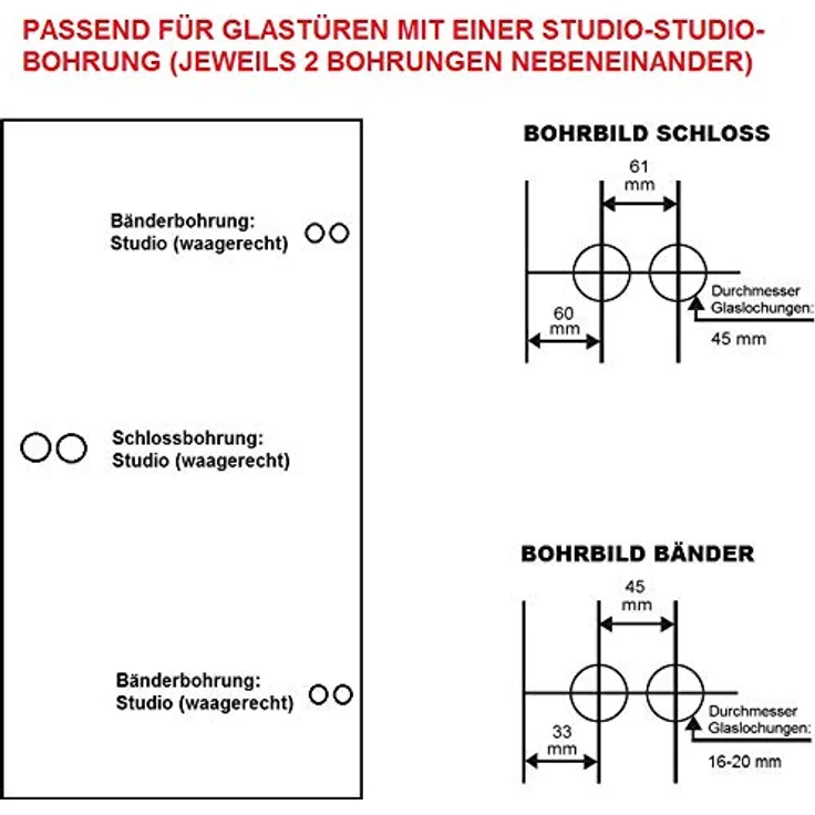 ck-türbeschläge Glastürbeschlag ''Q'' Set PZ | V2A Edelstahl matt | inkl. Studiobändern | metallische Innenmechanik | New Orleans 353456436 – Bild 5