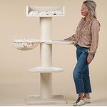 RHRQUALITY kratzbaum Grosse Katzen stabil XXL Royalty katzenkratzbaum für Maine Coon große katzenbaum schwere Katze kletterbaum kratzmöbel Dicker stamm (Plus, Beige) - Preisvergleich