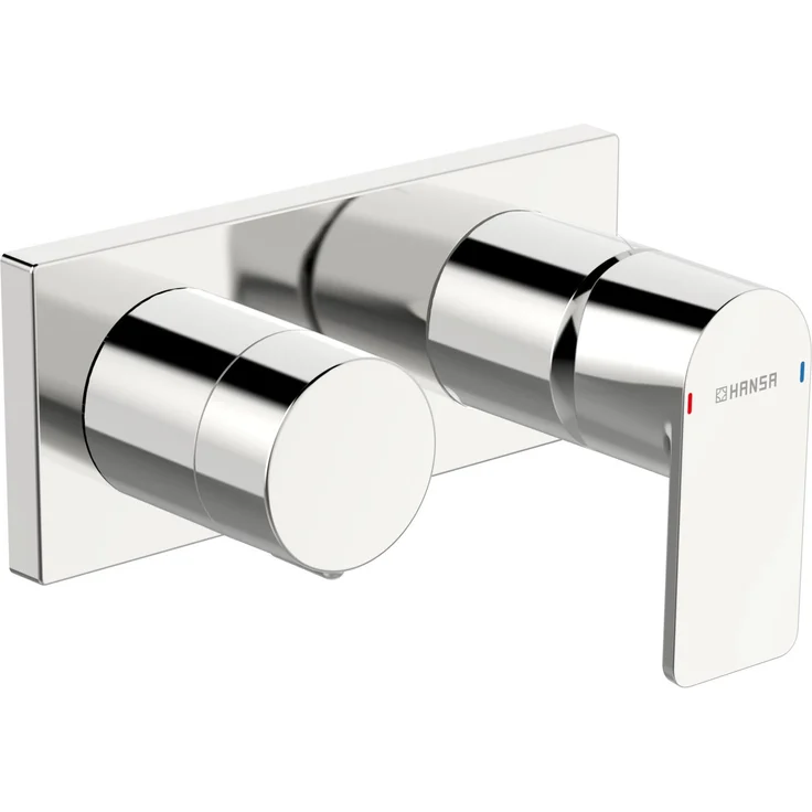 Hansa STELA Badarmatur Set für Badewanne/Dusche, chrom, mit ergonomischer Einhandbedienung und rotierendem Umsteller