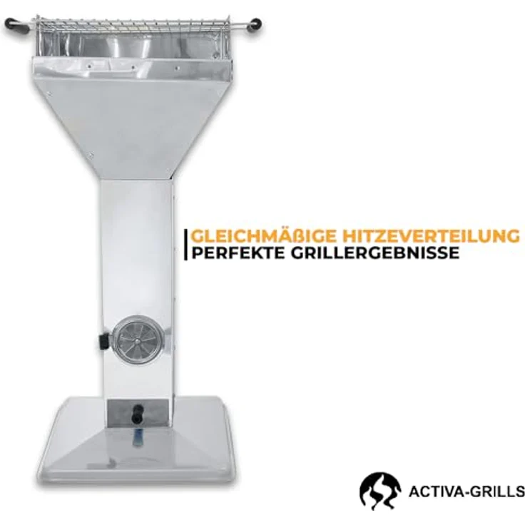Activa Holzkohlegrill Säulengrill Saalfeld, Holzkohlegrillfläche 36 x 36 cm – Bild 5