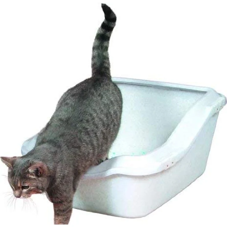 Trixie Katzentoilette Cleany Cat mit Rand 45x21 (29)x54 cm, weiß – Bild 3
