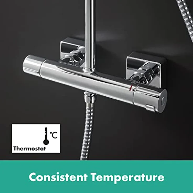 hansgrohe Duschsystem Vernis Shape 230, 1 Strahlart, Komplett-Set, 23cm, mit Thermostat - Preisvergleich – Bild 3