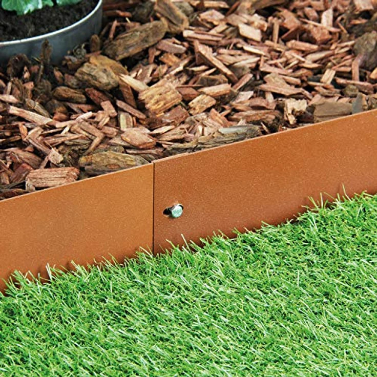 bellissa Rasenkante Spina – Beeteinfassung, Beetumrandung, Mähkante, Wegbegrenzung corten 103x16 cm Nutzlänge 2 m – Bild 3