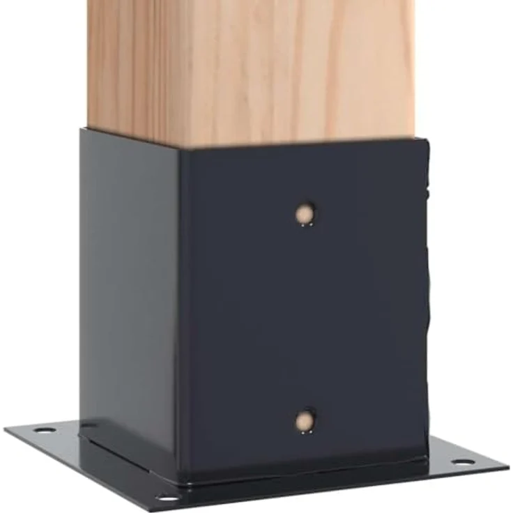 vidaXL Zaunpfosten Pfostenträger Quadrat, 4 Stk. 121x121 mm, Pulverbeschichteter Stahl, anthrazit – Bild 4