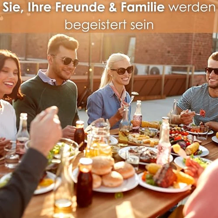 Zilan Holzkohlegrill XXL, Standgrill mit Deckel, höhenverstellbarer Kohlewanne, Thermometer, 54x42,5 cm Grillfläche, Schwarz/Chrom, inkl. Aschebehälter und Ablageflächen – Bild 4