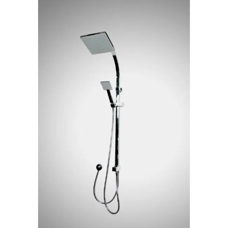 ADOB Duschsystem, Wellness Dusche Faro - Fachhandelsqualität, Antikalknoppen, Messing, 110cm Höhe, 20x20cm Überkopfbrause, 8x9,5cm Handbrause