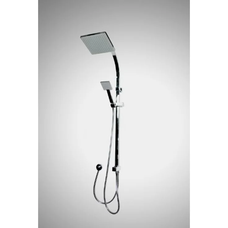 ADOB Duschsystem, Wellness Dusche Faro - Fachhandelsqualität, Antikalknoppen, Messing, 110cm Höhe, 20x20cm Überkopfbrause, 8x9,5cm Handbrause – Bild 1