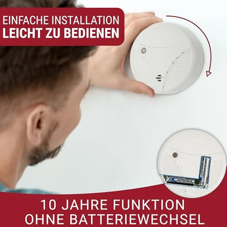FLORI.PLUS Kombi Rauchmelder & CO-Melder FLORI.PLUS.25, 85 dB Alarm, 10 Jahre Lebensdauer, einfache Deckenmontage, geprüft & sicher – Bild 3