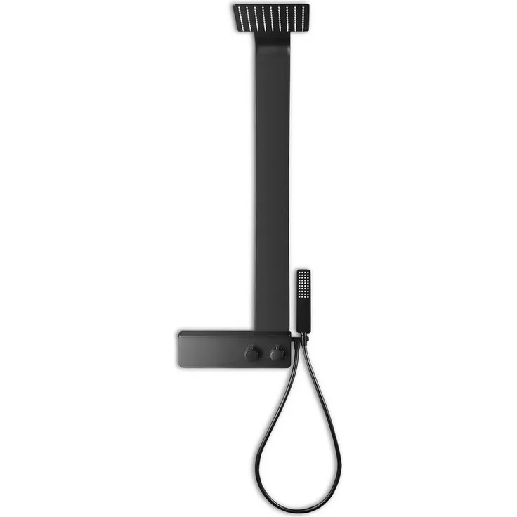 Bernstein Duschsystem NT038 Pro, Edelstahl Thermostat, Schwarz Matt