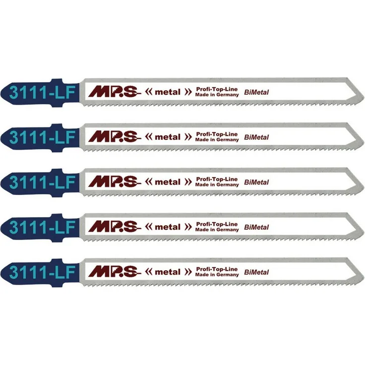 MPS Bi-Metall Stichsägeblätter 5 Stück, für 1-3mm Materialstärke, rostfreier Stahl, gerader Schnitt