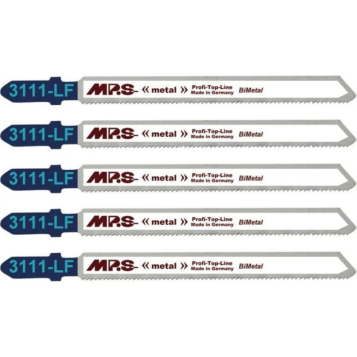 MPS Bi-Metall Stichsägeblätter 5 Stück, für 1-3mm Materialstärke, rostfreier Stahl, gerader Schnitt