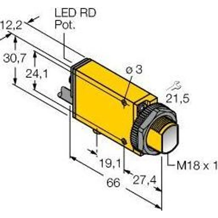 Turck FM12ATEX0094X MI9E W/30, Bewegungsmelder, Opto Sensor Einweglichtschranke Sender, Reichweite 6 m