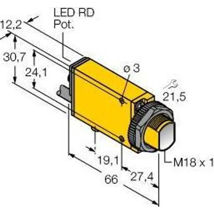 Turck FM12ATEX0094X MI9E W/30, Bewegungsmelder, Opto Sensor Einweglichtschranke Sender, Reichweite 6 m