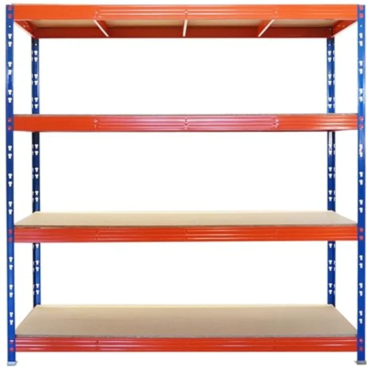 Proregal Schwerlastregal Profi RHINO, 200 cm hoch, 200 cm breit, 60 cm tief, Traglast 500 kg pro Boden, 4 Böden, Schwarz – Bild 7