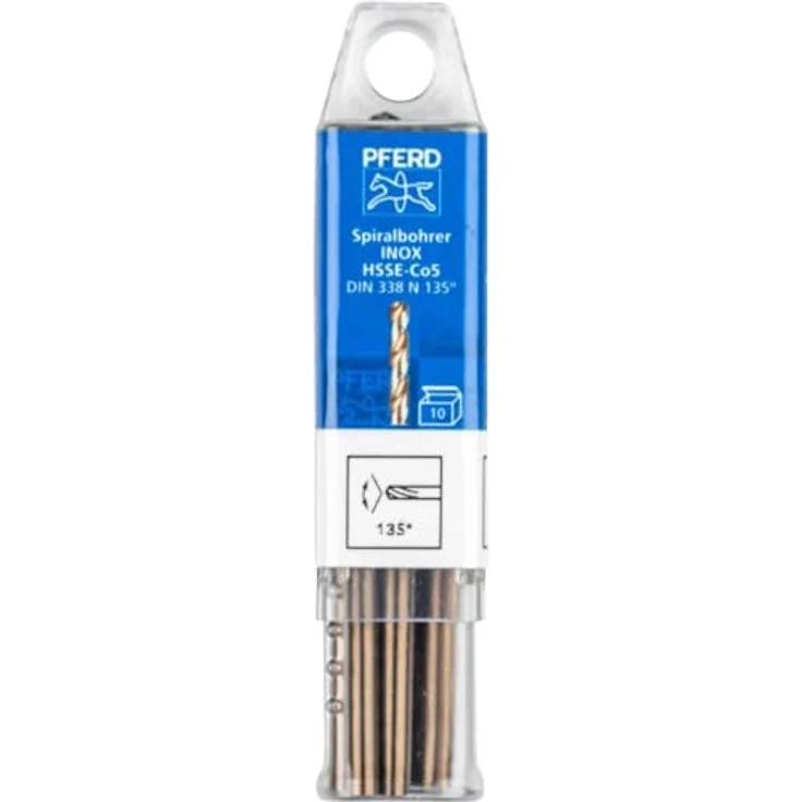 PFERD TOOLS Spiralbohrer INOX, 10 Stück | Ø 3,5 mm, HSS-E Co5 N, DIN 338, 135° – für zähe und harte Werkstoffe, Industriequalität mit Kreuzanschliff – Bild 2