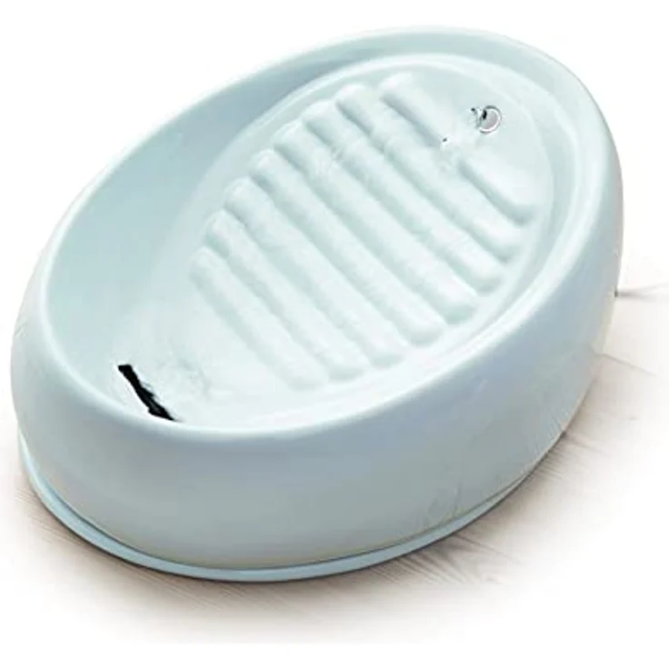 Lucky Kitty Keramik Trinkbrunnen Pastellblau, 1.5 l mit geräuscharmer Pumpe und hygienischem Design – Bild 9