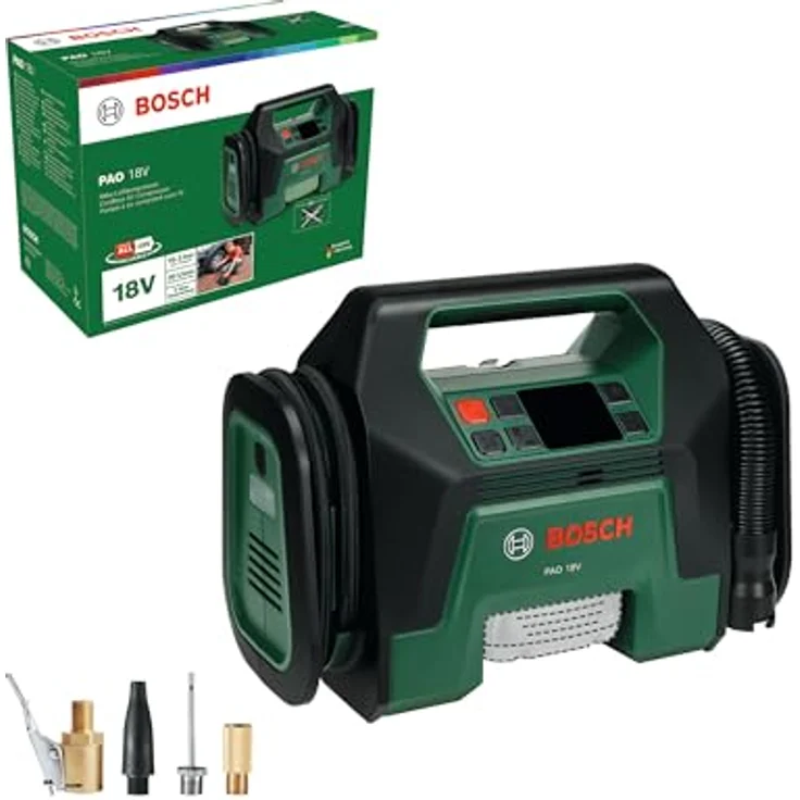Bosch Home and Garden Akku-Kompressor PAO 18V, leistungsstark mit bis zu 10,3 bar, schnellem Luftstrom von 400 l/min und Auto-Stopp-Funktion – Bild 2