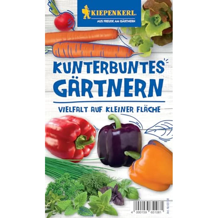 Kiepenkerl Gemüsesamen-Set 'Kunterbuntes Gärtnern', inklusive Saatteppiche und Saatbänder für Balkongärten, bunte Paprika-Mischung, Möhren- und Radieschen-Kombination, Kräuter-Saatband – Bild 6