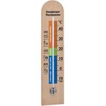 TFA Dostmann Energiespar-Thermometer, 12.1055.05, Innenthermometer, mit Energiespar Tipps, Komfortbereich, Temperaturüberwachung, Buche