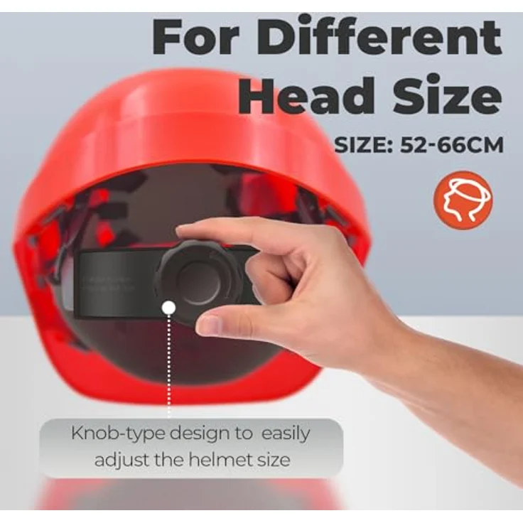 Mustbau GM-16 Bauhelm mit Kinnriemen und 6-Punkt-Gurt, verstellbar 52-66cm, EN 397 - Schwarz – Bild 3