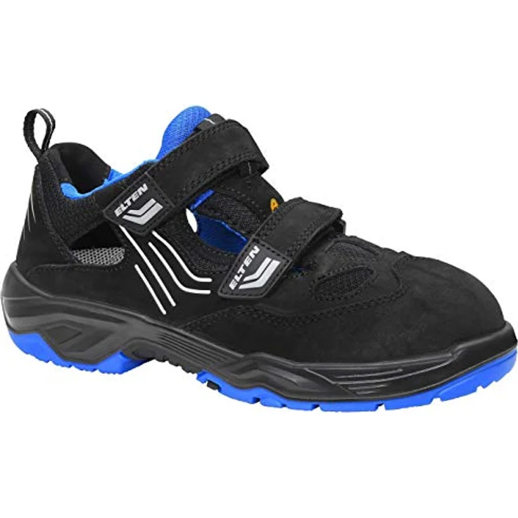ELTEN AMBITION blue Easy ESD S1 Sicherheitsschuh, Nubukleder/Meshmaterial, atmungsaktives Textilfutter, gepolsterte Lasche, ESD-fähige Sohle, blau – Bild 1