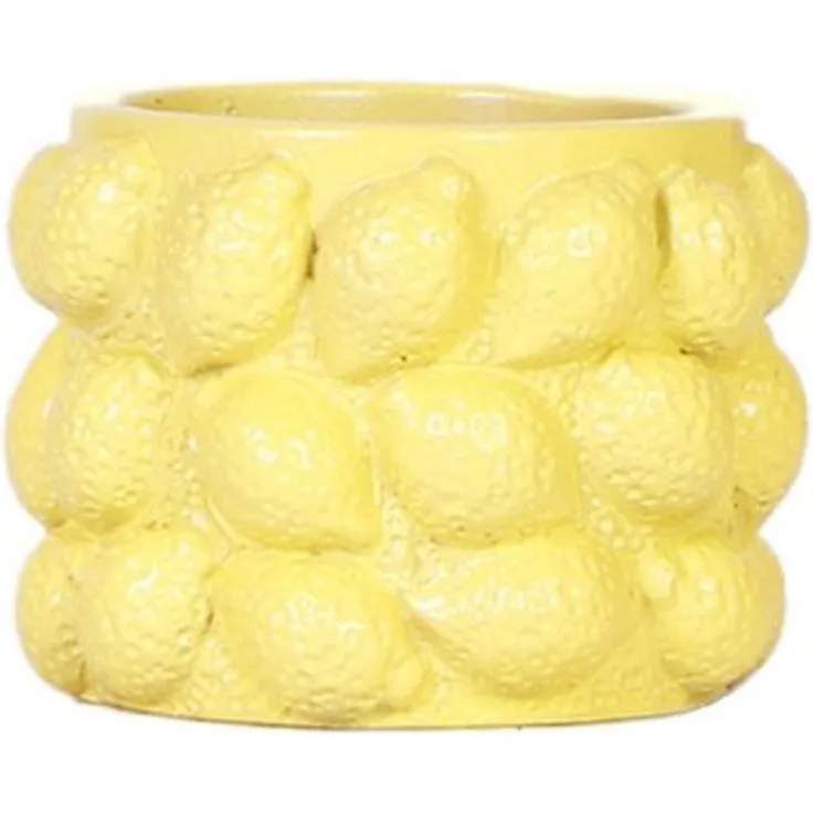 Exotenherz Freche Früchte Übertopf, Gelb - Zitrone, passend für 6cm Pflanztöpfe