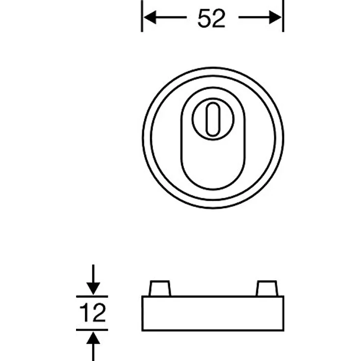 Solido SH-Zylinderrosette außen ø 52, Höhe 12 mm, ohne Kzs., Edelstahl matt – Bild 3