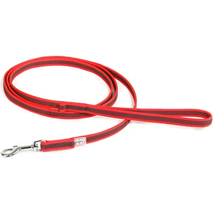 JULIUS K-9 IDC Color & Gray gumierte Leine, 14 mm x 2 m mit Schlaufe, Rot-Grau – Bild 1