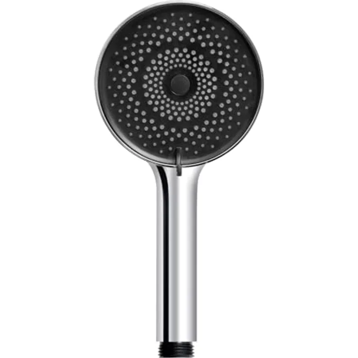 WENKO Softwater Duschkopf, Handbrause mit 3 Strahlarten, Ø 12 cm, mikrofeine Düsen für sanftes Wasser, spritzarm und leise