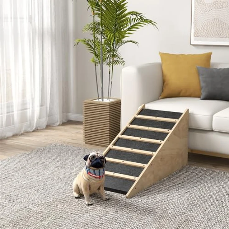 PawHut Hunderampe Haustierrampe, Kofferraumrampe, Rutschfestes Hundeeinstiegshilfe für mittelgroße Hunde bis zu 20 kg, 90 x 40 x 45 cm – Bild 2