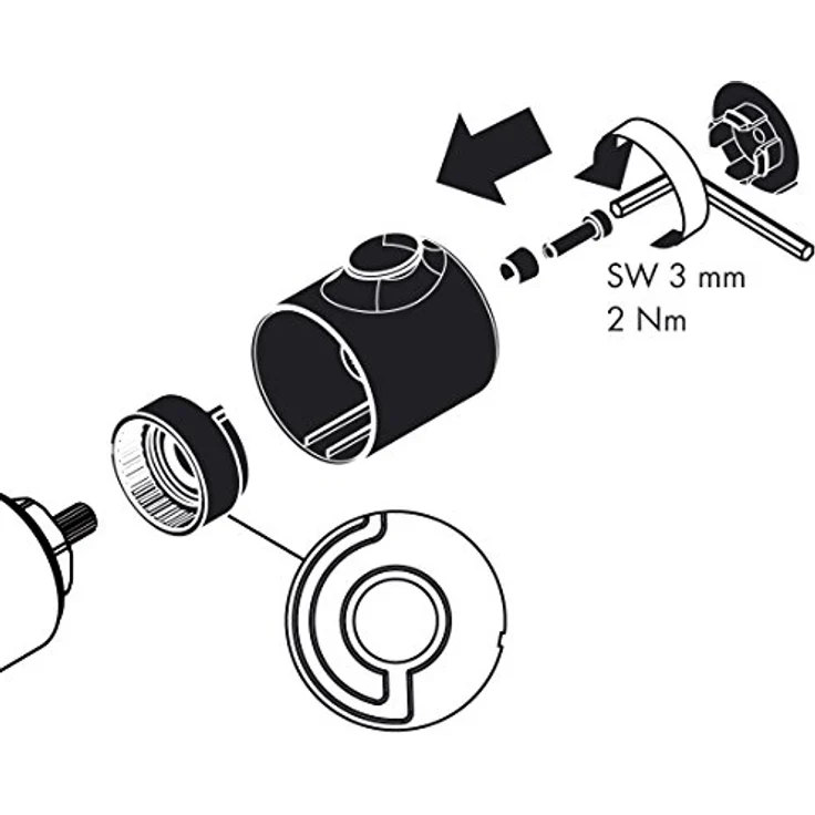 hansgrohe Ersatzteil, Griff für Ecostat Aufputz Thermostat, Chrom – Bild 2
