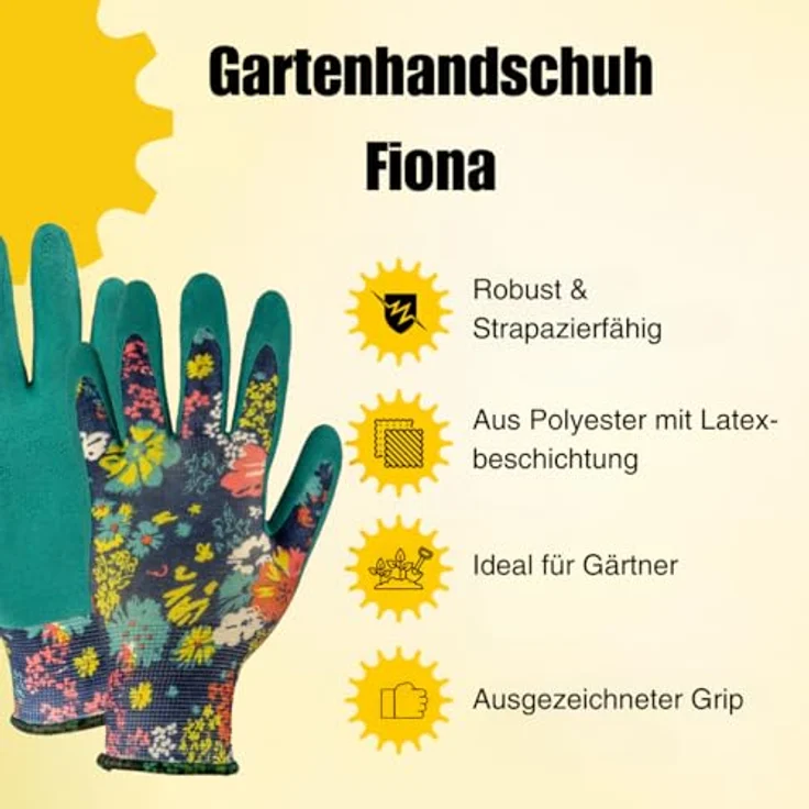Scheibler Gartenhandschuhe Fiona, hochelastische Arbeitshandschuhe mit griffiger Latexbeschichtung, Größe 9 (Mint) – Bild 2