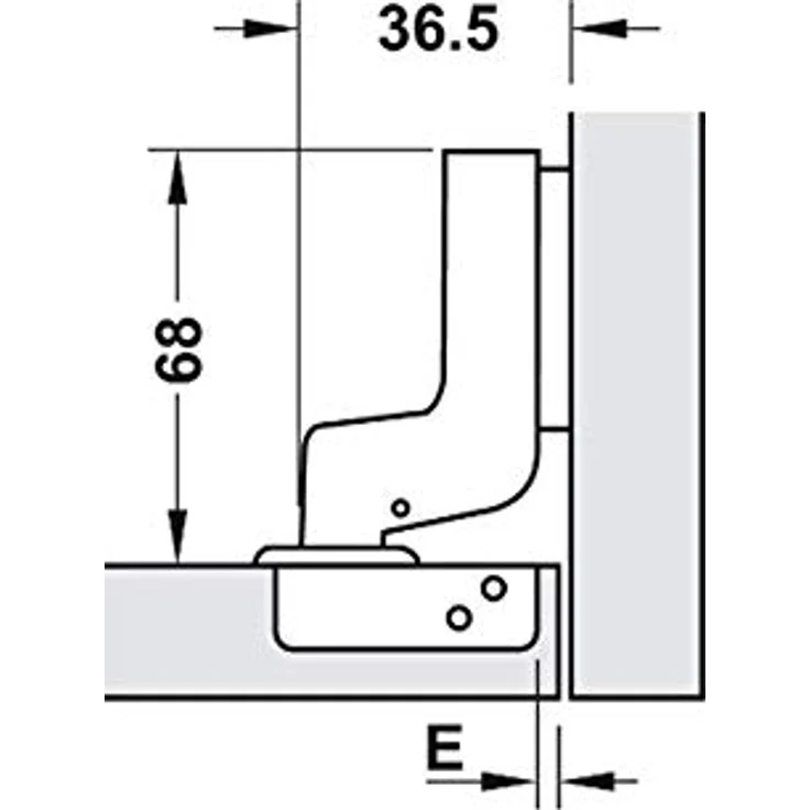 Häfele 2x Topfbänder 35mm, Topfscharnier Metalla SM Kombi 110° Soft-Close mit Schließautomatik und Click System für Holzoberflächen – Bild 5