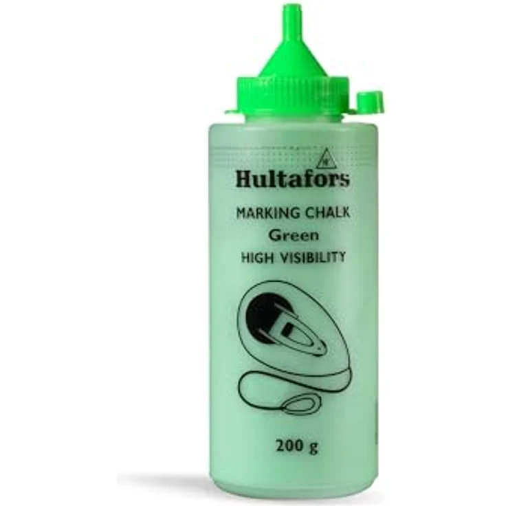 Hultafors Schlagschnurkreide Neon-Grün 200g, präzise Linien für Innen- & Außenbereiche, hoher Anteil Farbpigmente – Bild 1