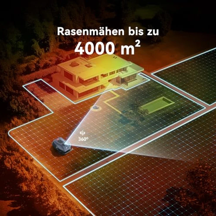 HOOKII Neomow X Mähroboter, ohne Begrenzungskabel, 4000㎡ Reichweite, 3D LiDAR SLAM+Vision Fusion, 4G Modul & GPS, Schnitthöhe 30-85 mm, Steigung bis 45%, leiser Betrieb – Bild 2