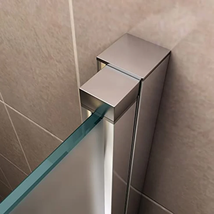 i-flair Duschtür 80-83 cm, Höhe 195 cm, satiniertes 6 mm Sicherheitsglas, Edelstahlgriffe – Bild 5