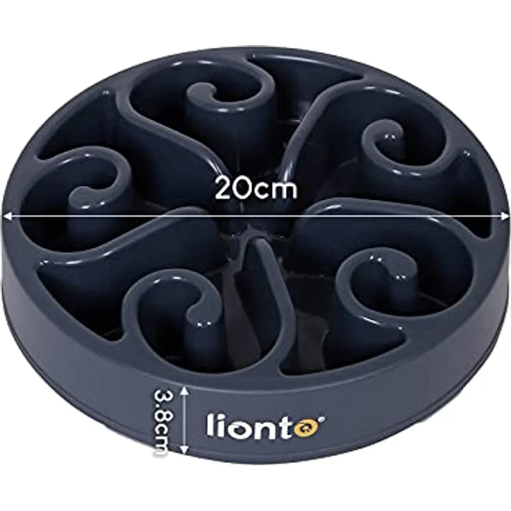lionto Hundenapf Antischlingnapf Fressnapf rutschfest Katzennapf Anti-Schling-Hundenapf Futternapf, 20x5 cm grau – Bild 5