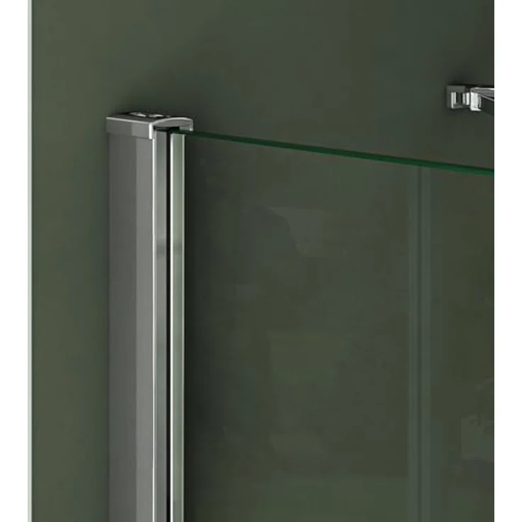 Mai & Mai Duschkabine Eckeinstieg 90x100 cm, Klarglas mit Edelstahlprofilen, 6mm ESG-Sicherheitsglas, inkl. Duschtasse – Bild 3