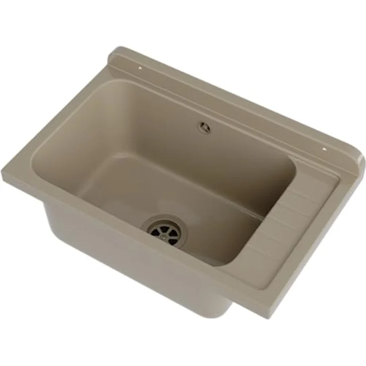 Granitan Kunststoffspüle MONZA Ausgussbecken - Waschtrog mit Siphon - Waschbecken 58x38x26,7 cm, erhältlich in mehreren Farben – Bild 6