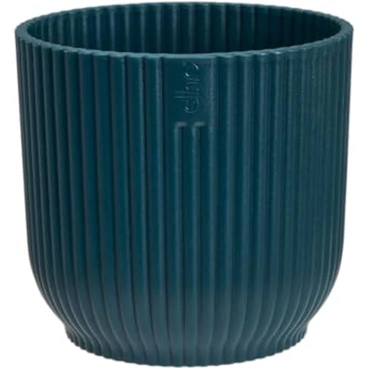 elho Vibes Fold Rund Mini 7 Pflanzentopf - Blumentopf für Innen - 100% recyceltem Plastik - Ø 7.0 x H 6.5 cm - Blau/Tiefes Blau – Bild 2