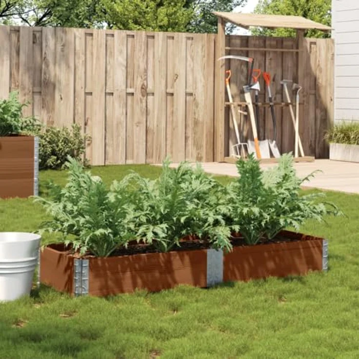 vidaXL Pflanzkasten, Hochbeet Stapelbar Faltbar, Braun Massivholz Kiefer, für Garten Terrasse Balkon, Blumenkasten Kräuterbeet Gemüsebeet – Bild 2