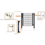 Fischer und Adamek Gartentor halb Rahmen Anthrazit, langlebig und TÜV-Zertifiziert, inkl 2 Pfosten 3 Schlüssel Schließer, Anthrazit