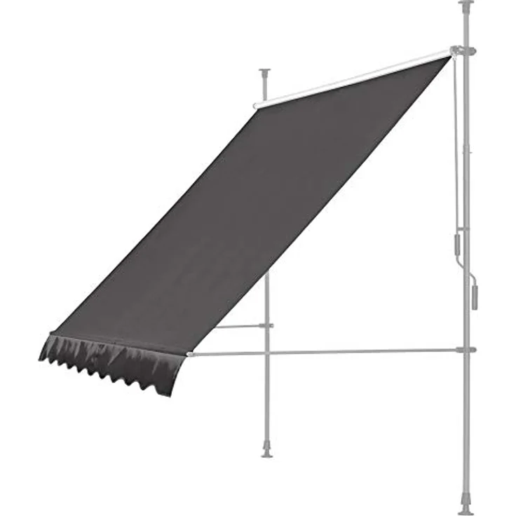 QUICK STAR Ersatzdach für Klemmmarkisen 200x130cm, grauer Polyester Ersatzbezug im Ripp-Design, einfache Montage – Bild 5