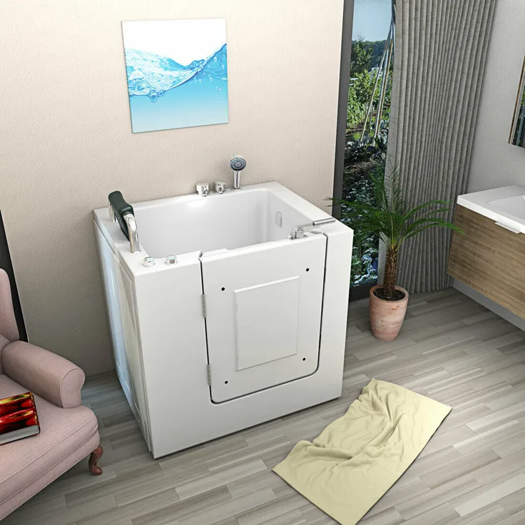 Senioren Whirlpool Sitzwanne Badewanne mit Tür Pool S02WP-B 100x78 cm
