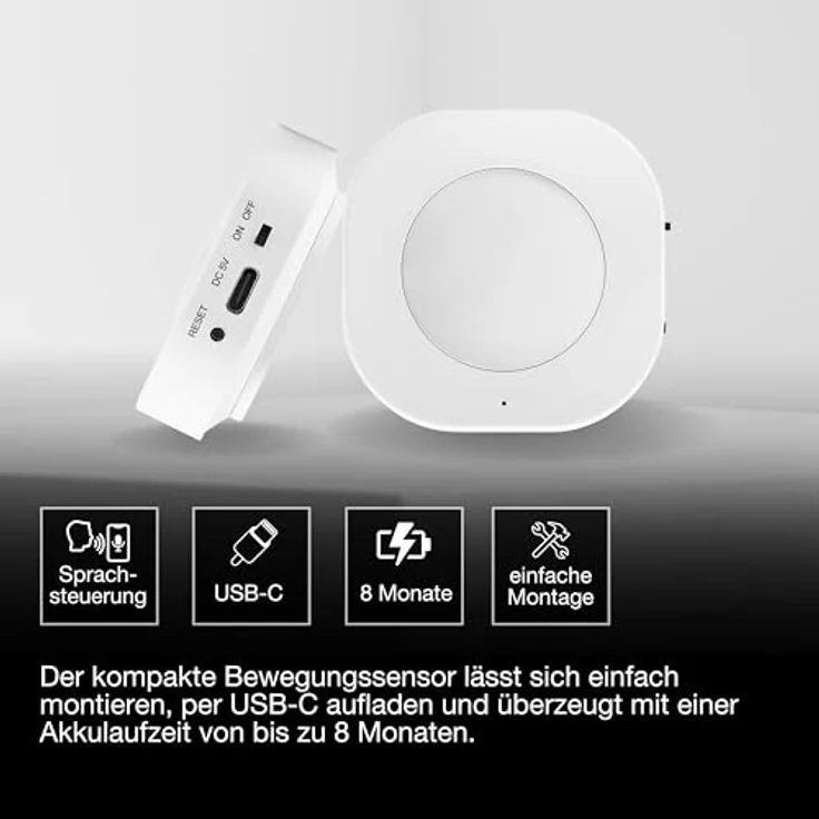 Osram Smart+ Bewegungsmelder, WiFi Sensor für Innen- und Außenbereich, weiß, Bewegungserkennung bis 5 m, wiederaufladbarer Akku, kompatibel mit Amazon Alexa und Google Home – Bild 4