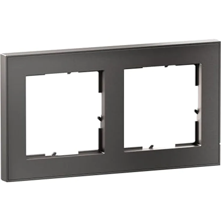 Legrand SEANO+ 2-fach Rahmen, Echtmaterialoberfläche in Dark Steel, halogenfreies Thermoplast, nachhaltige Produktion, 765492